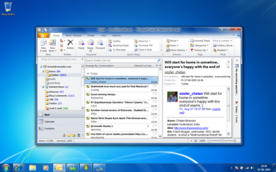 Outlook 2010 en Windows7